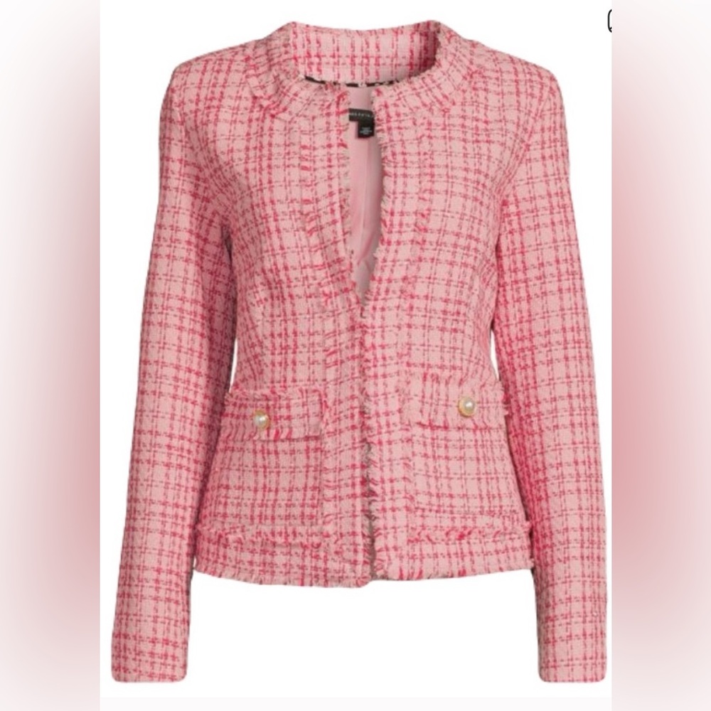 Nanette Lepore Tweed Jacket with Pearl and Gold Accents - Picture 2 of 8